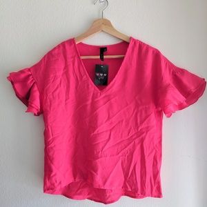 Big Strike USA Pink Vneck Blouse